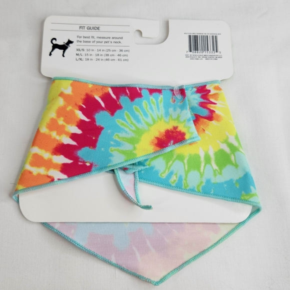 New Tye Dyed Swirl Burst Small/Extra Small Pet Bandana - Picture 3 of 4